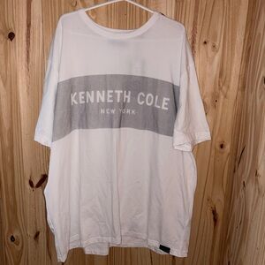 Kenneth Cole White Tee with Gray Logo